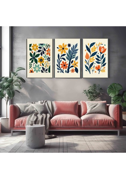 Matisse - Boho - Art Deco - Soyut - Doğa ( 3 Lü Çerçevesiz ) Poster - Afiş - Tablo KR2C00673/