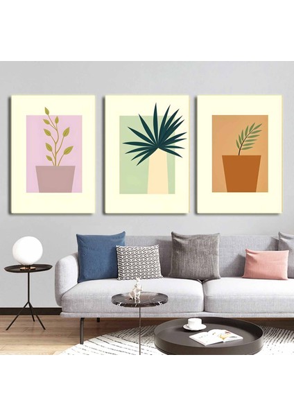 Matisse - Boho - Art Deco - Soyut - Doğa ( 3 Lü Çerçevesiz ) Poster - Afiş - Tablo KR2C00694/