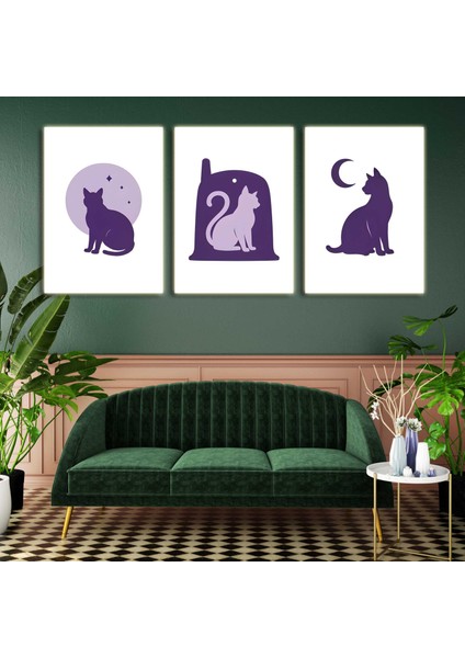 Matisse - Boho - Art Deco - Soyut - Doğa ( 3 Lü Çerçevesiz ) Poster - Afiş - Tablo KR2C00646/