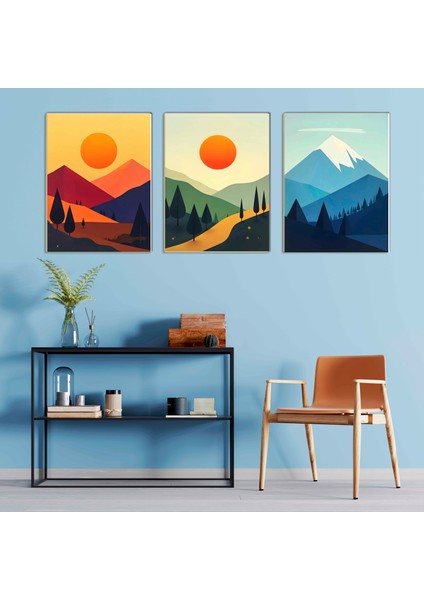 Matisse - Boho - Art Deco - Soyut - Doğa ( 3 Lü Çerçevesiz ) Poster - Afiş - Tablo KR2C00768/