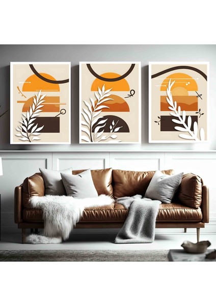 Matisse - Boho - Art Deco - Soyut - Doğa ( 3 Lü Çerçevesiz ) Poster - Afiş - Tablo KR2C00179/