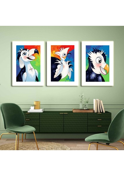 Matisse - Boho - Art Deco - Soyut - Doğa ( 3 Lü Çerçevesiz ) Poster - Afiş - Tablo KR2C00725/
