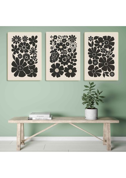 Matisse - Boho - Art Deco - Soyut - Doğa ( 3 Lü Çerçevesiz ) Poster - Afiş - Tablo KR2C00738/