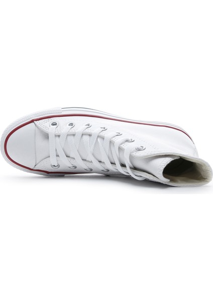 Chuck Taylor All Star Hi Deri Unisex Beyaz Sneaker fırsatları