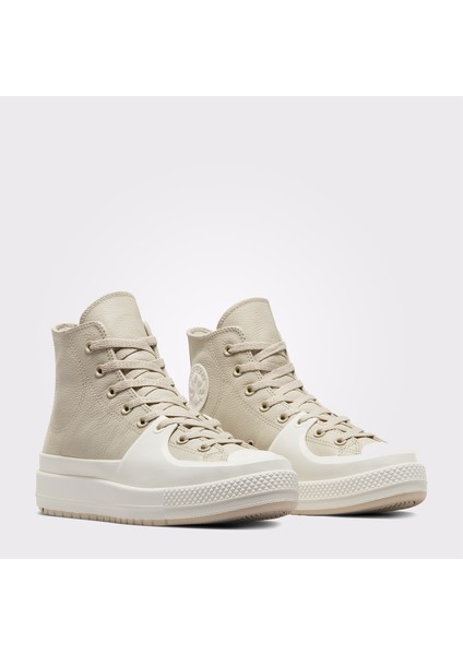 Chuck Taylor All Star Construct Leather Bej/siyah Sneaker