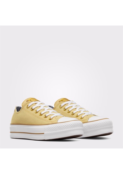 Chuck Taylor All Star Lift Platform Herringbone Stripe Kadın Sarı Sneaker fiyatları