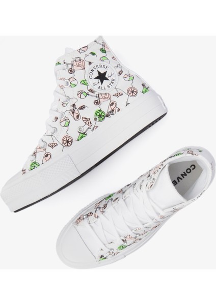 Chuck Taylor All Star Lift Kadın Beyaz Platform Sneaker fırsatları