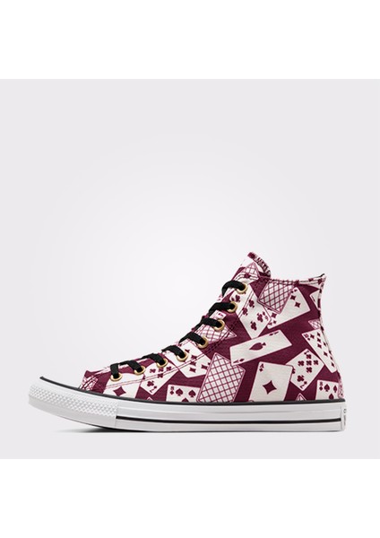 Chuck Taylor All Star Cards Unisex Bordo/bej Sneaker modelleri