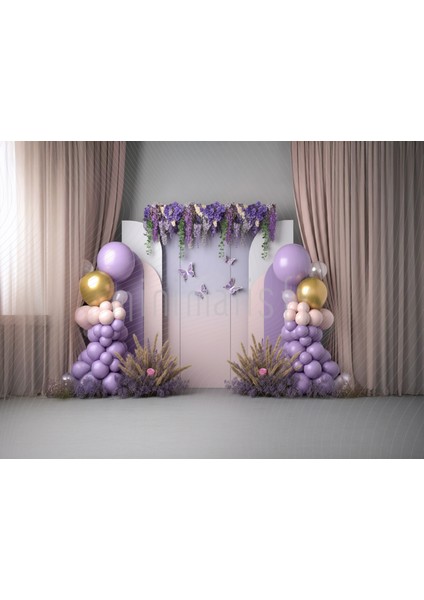 Lavanta Dokunuşları ve Pastel Zarafetle 200X150CM Arka Plan Stüdyo Fonu