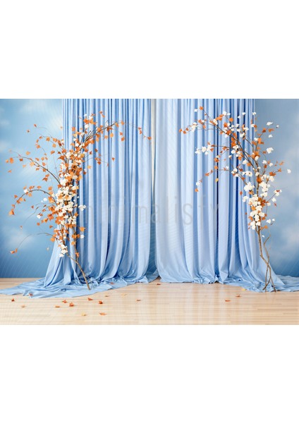 Sonbahar Esintileri ve Gökyüzü Zarafetiyle 200X150CM Arka Plan Stüdyo Fonu