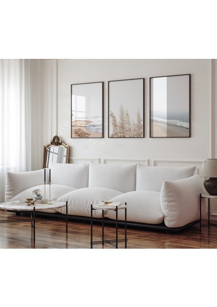 Neutral Wall Art 3'lü Çerçevesiz Poster, Modern Dekoratif Çerçevesiz Poster, Tablo fiyatları