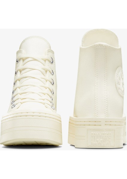 Chuck Taylor All Star Modern Lift Platform Canvas Kadın Krem Sneaker modelleri