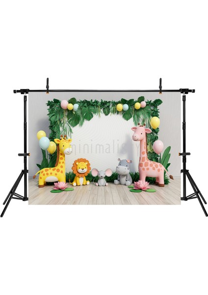 Neşeli Safari Hayvanları ile 200X150CM Arka Plan Stüdyo Fonu fiyatları