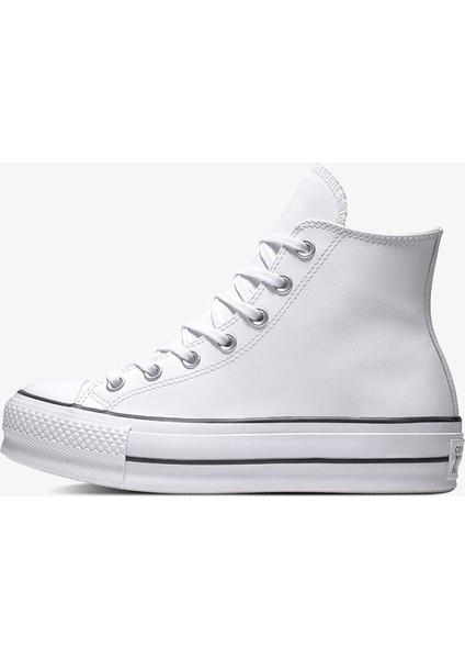 Chuck Taylor All Star Lift Hi Deri Unisex Beyaz Sneaker modelleri
