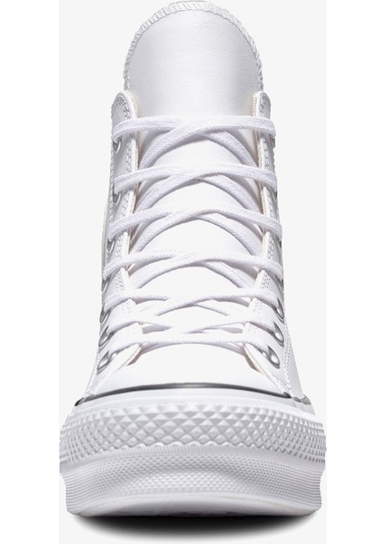 Chuck Taylor All Star Lift Hi Deri Unisex Beyaz Sneaker fırsatları