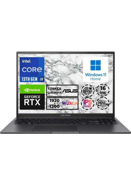 Vivobook 16X I9-13900H 32GB 2tb SSD 120Hz 16" Wuxga W11H 8 GB RTX4060 Gaming K3605VV-N1070W 003