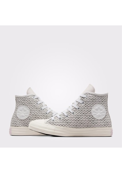 Chuck Taylor All Star Kadın Gri Işlemeli Sneaker
