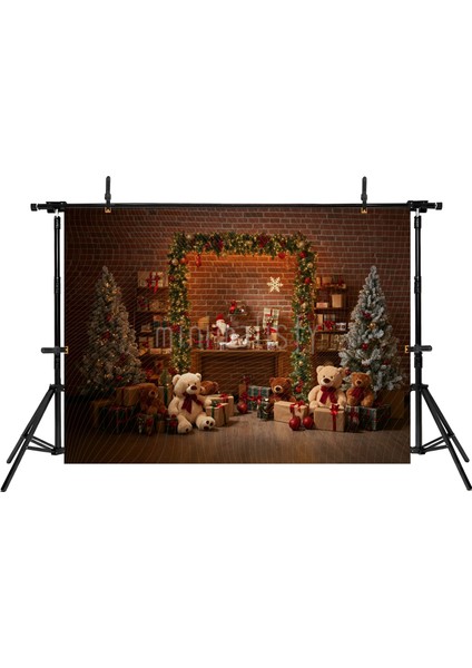 Oyuncak Ayılar ve Noel Köşesi Temalı 200X150CM Arka Plan Stüdyo Fonu