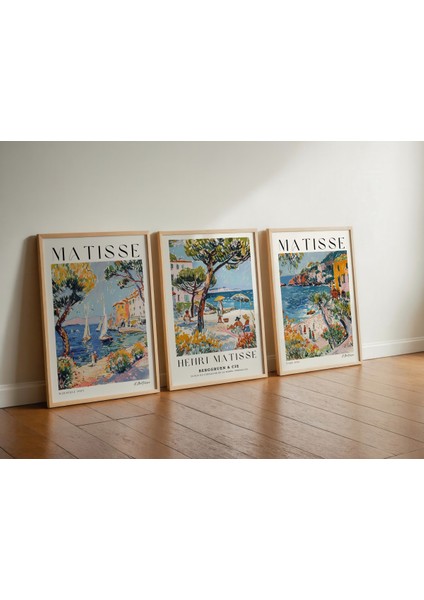 Matisse 3'lü Çerçevesiz Poster, Modern Dekoratif Çerçevesiz Poster, Tablo
