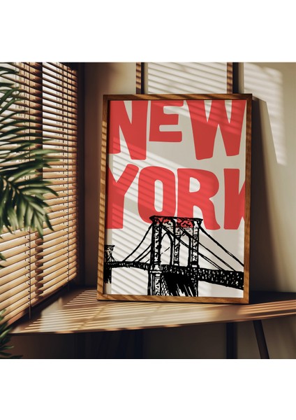 Newyork Çerçevesiz Poster, Modern Dekoratif Çerçevesiz Poster, Tablo
