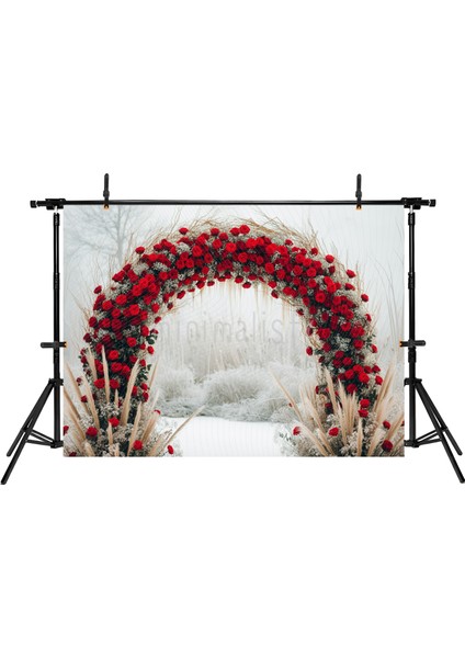 Kırmızı Gül Tacı ile 200X150CM Zarif Düğün Arka Plan Stüdyo Fonu fiyatları