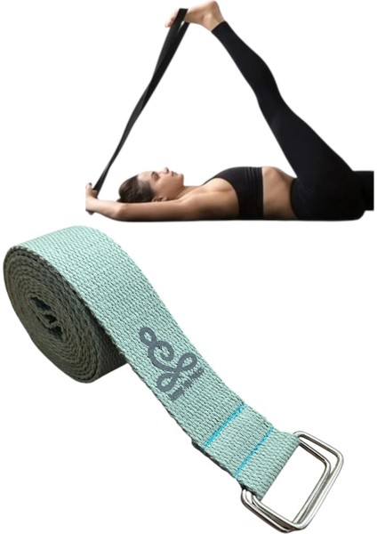 Yoga Kemeri - Yoga Kayışı - Yoga Germe Kayışı - Yoga Baskılı Yoga Kemeri 180 cm Çift Halkalı