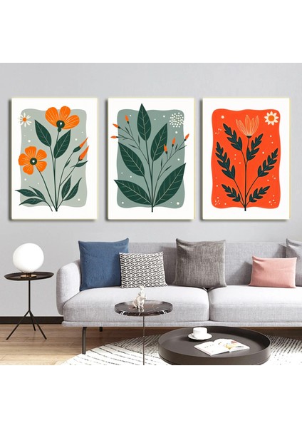 Matisse - Boho - Art Deco - Soyut - Doğa ( 3 Lü Çerçevesiz ) Poster - Afiş - Tablo KR2C00122/