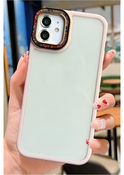 Apple iPhone 11 Uyumlu Lux Glitter Çerçeveli Sert Tpu Renkli Metal Tuşlu Hugo Kapak