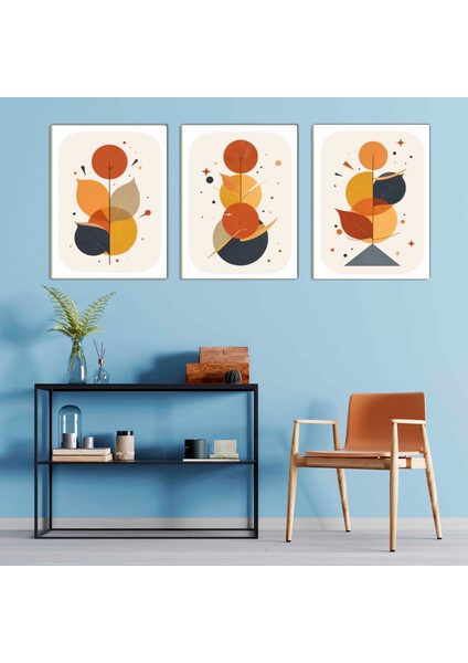 Matisse - Boho - Art Deco - Soyut - Doğa ( 3 Lü Çerçevesiz ) Poster - Afiş - Tablo KR2C00778/