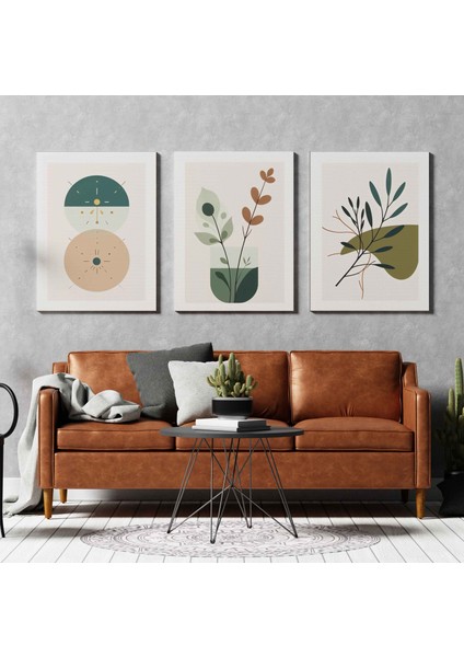 Matisse - Boho - Art Deco - Soyut - Doğa ( 3 Lü Çerçevesiz ) Poster - Afiş - Tablo KR2C00856/