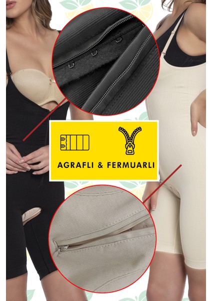 Tam Boy Göğüssüz Toparlayıcı Korse - Ayarlanabilir Askılı, Önden Fermuarlı ve Agraflı (Lala) fiyatları