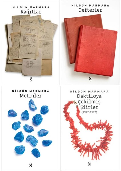 Kağıtlar - Defterler - Metinler - Daktiloya Çekilmiş Şiirler 4 Kitap - Nilgün Marmara