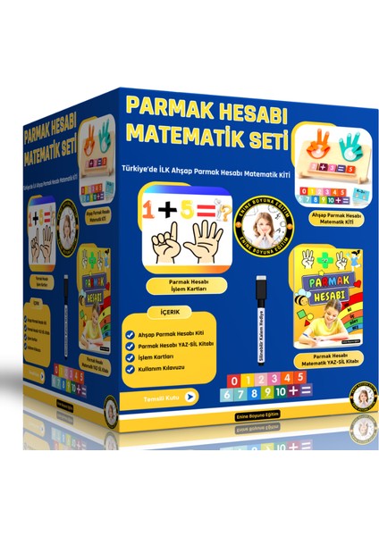 Ahşap Parmak Hesabı Matematik Seti (Okul Öncesi ve 1. Sınıflar Için)