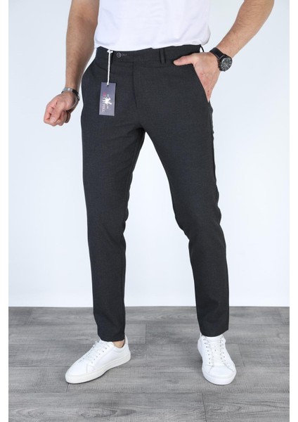 Erkek Antrasit Italyan Kesim Slim Fit Kaliteli Esnek Likralı Bilek Boy Kumaş Pantolon fırsatları