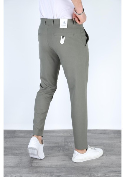 Erkek Haki Italyan Kesim Slim Fit Kaliteli Esnek Likralı Bilek Boy Kumaş Pantolon indirimleri