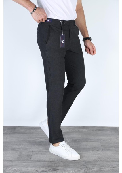 Erkek Antrasit Italyan Kesim Slim Fit Kaliteli Esnek Likralı Bilek Boy Kumaş Pantolon indirimleri