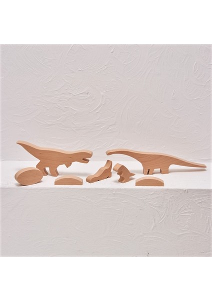 Ahşap T-Rex & Diplodocus Full Dinazor Set