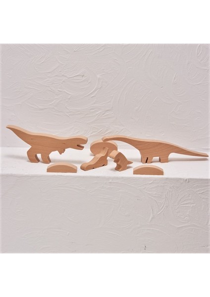 Ahşap T-Rex & Diplodocus Full Dinazor Set