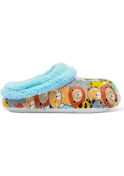 İçi Kürklü Dışı Eva Çocuk Ev Kreş Okul Sokak Terlik MAVİ fiyatları