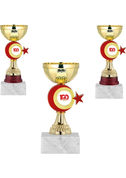 Kişiye Özel Futbol Kupa Takımı-Ödül Kupası-Turnuva Kupası-Kupa Seti 3'lü Takım ECO-046