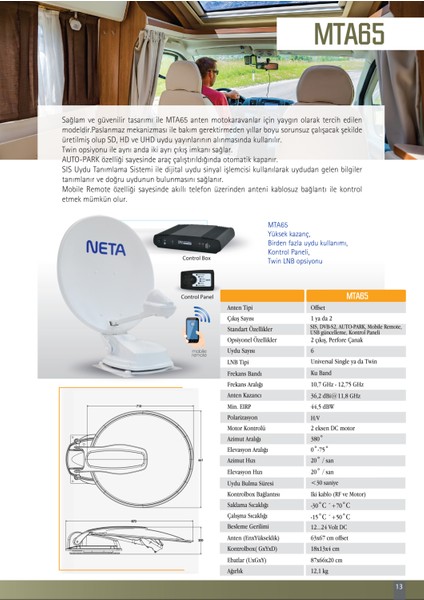 Mta 65 Uydu Anten Seti Otomatik