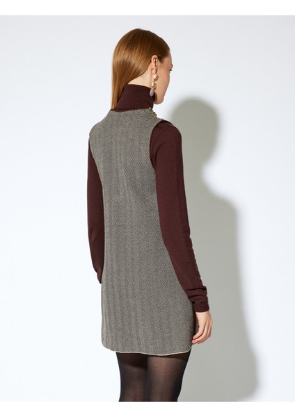 x Melis Ağazat - Pencere Detaylı Kolsuz Taşlı Mini Jile Elbise fırsatları