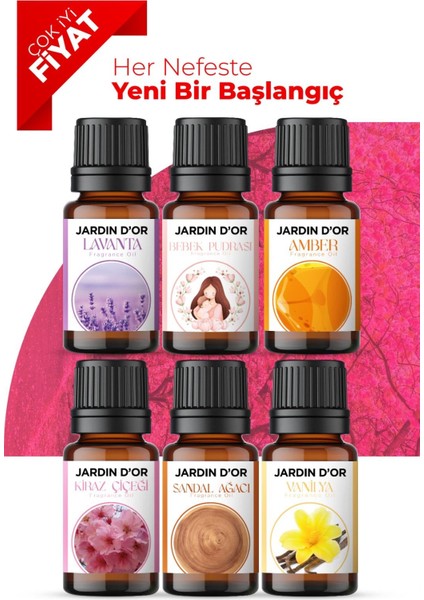 6'lı Set Esansiyel Uçucu Difüzörü Kokusu Esans 8x