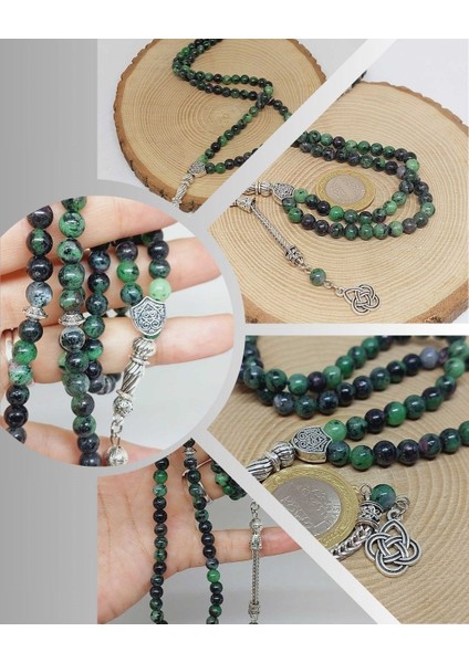 Anyolit (Rubizoit – Rubyzoisit) Taşı 99LUK Tesbih 6mm (22450)