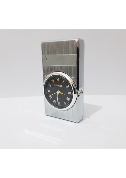 Metal Saatli Çakmak Cep Saati ve Çakmak 7x3.5x1 cm modelleri