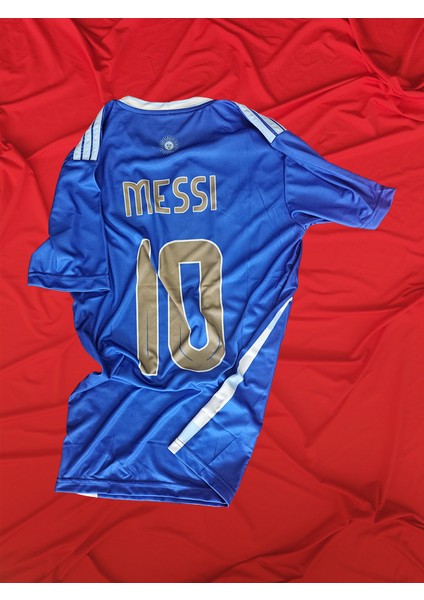 Mavi Messi 10 Arjantin Tişört Yetişkin Forma - Messi Yetişkin Halı Saha Tişört Forma