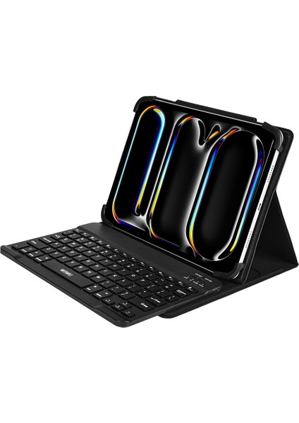 Apple Ipad Pro 11 2024 M4 Uyumlu Klavyeli Tablet Kılıf Bluetooth Özellikli Kablosuz Universal Standlı Keyboard Q Türkçe