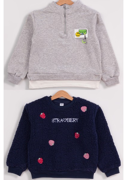 Kız Çocuk 2'li Paket Basic Sweatshirt