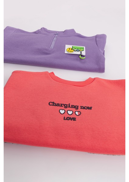 Kız Çocuk 2'li Paket Basic Sweatshirt fiyatları