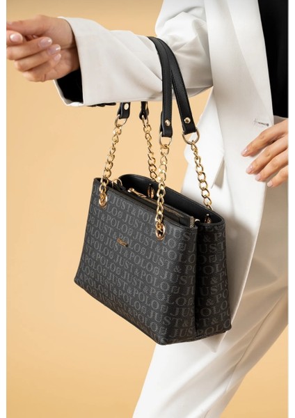 Just Polo Kadın Siyah Zincir Detaylı Ayarlanabilir Uzun Askılı Omuz ÇANTASI-2181 fiyatları